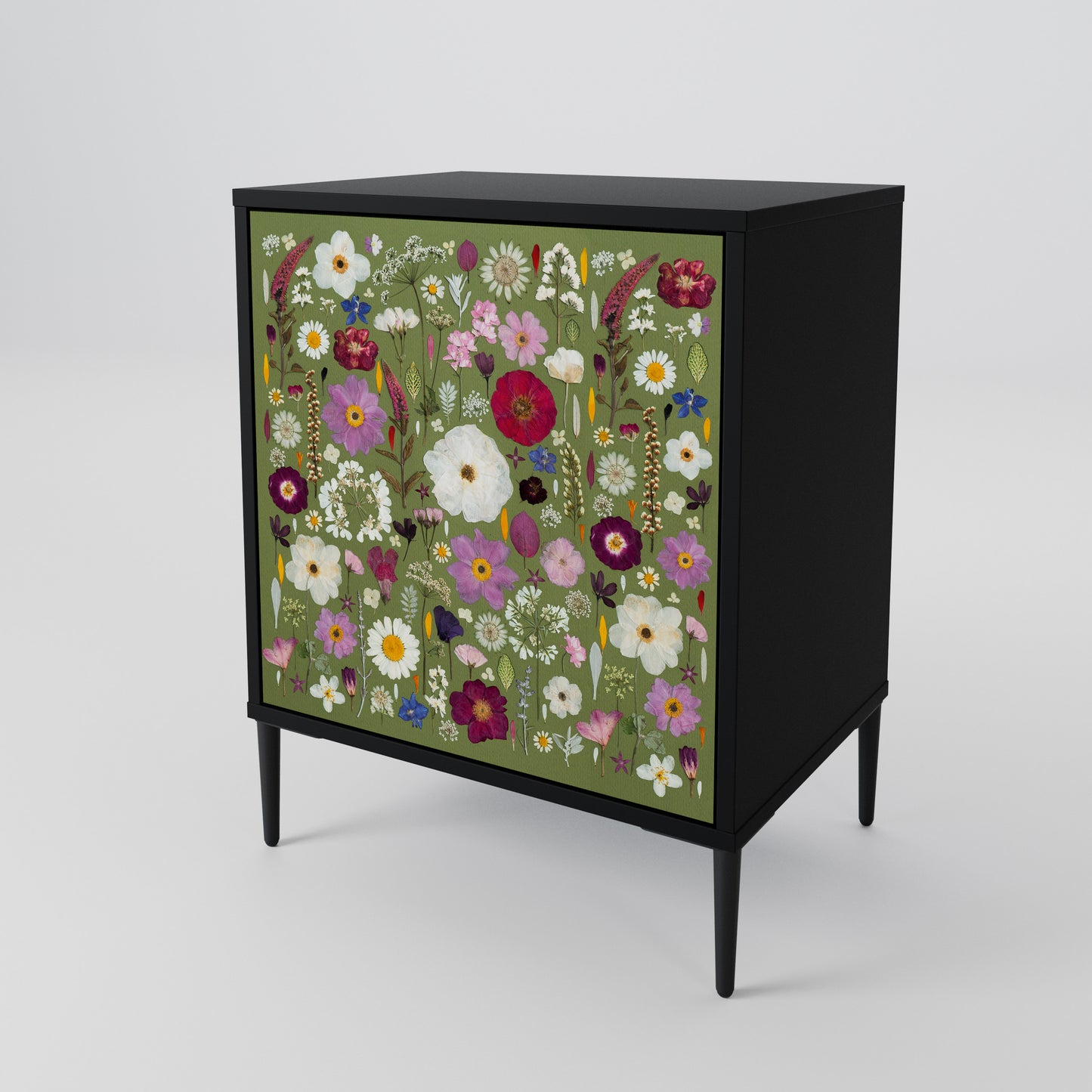 WILD GARDEN 1-Door Sideboard in Black Finish