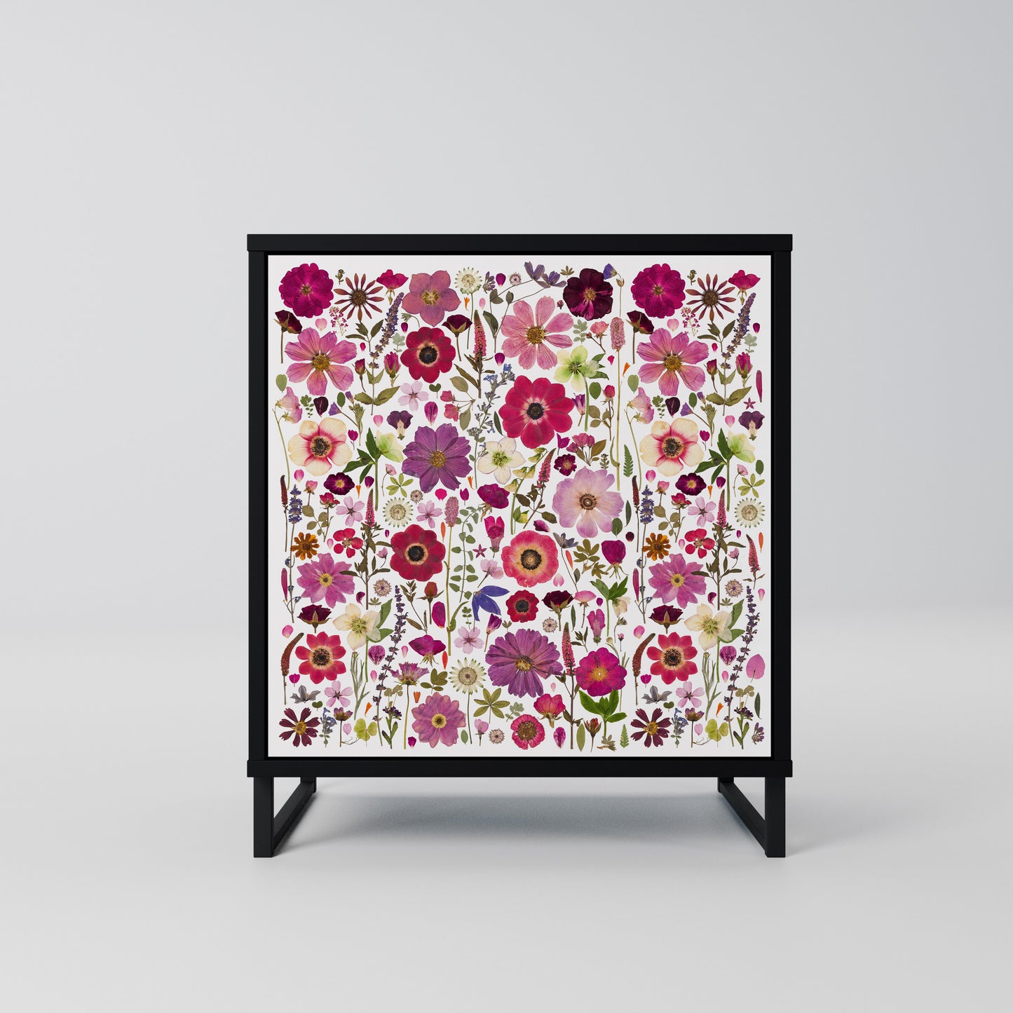 PETAL GARDEN 1-Door Sideboard in Black Finish