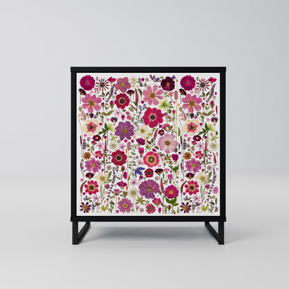 PETAL GARDEN 1-Door Sideboard in Black Finish