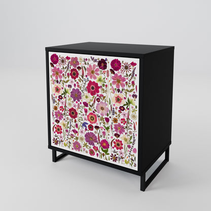 PETAL GARDEN 1-Door Sideboard in Black Finish