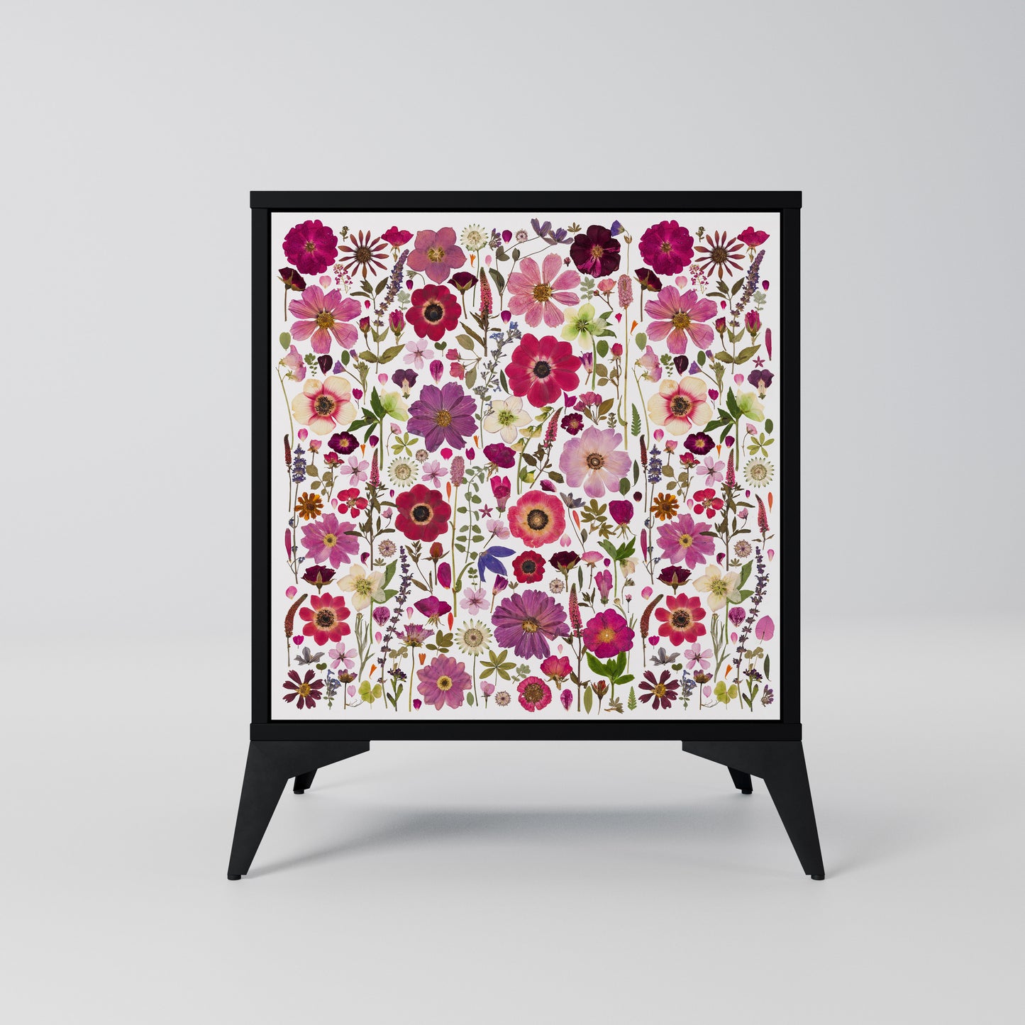 PETAL GARDEN 1-Door Sideboard in Black Finish