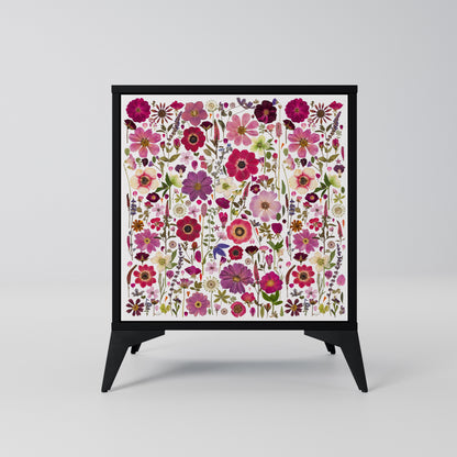 PETAL GARDEN 1-Door Sideboard in Black Finish