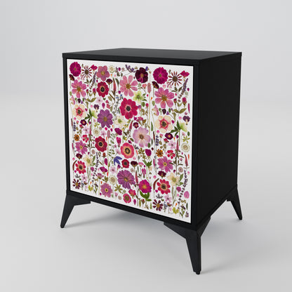 PETAL GARDEN 1-Door Sideboard in Black Finish