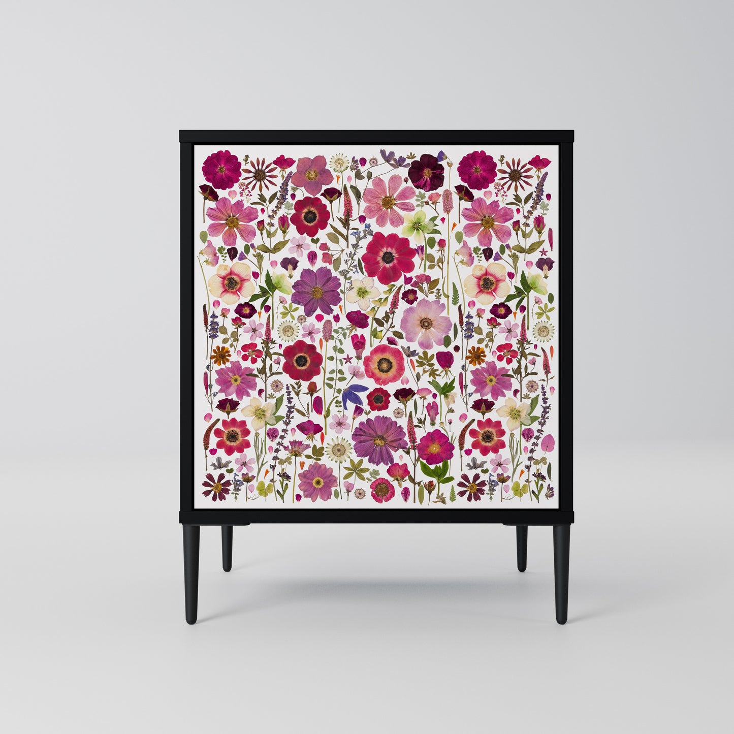 PETAL GARDEN 1-Door Sideboard in Black Finish