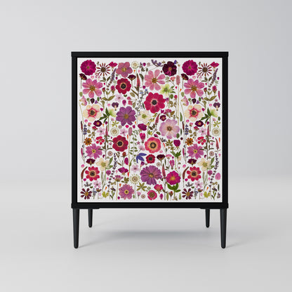 PETAL GARDEN 1-Door Sideboard in Black Finish