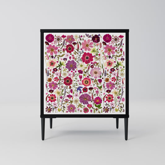 PETAL GARDEN 1-Door Sideboard in Black Finish