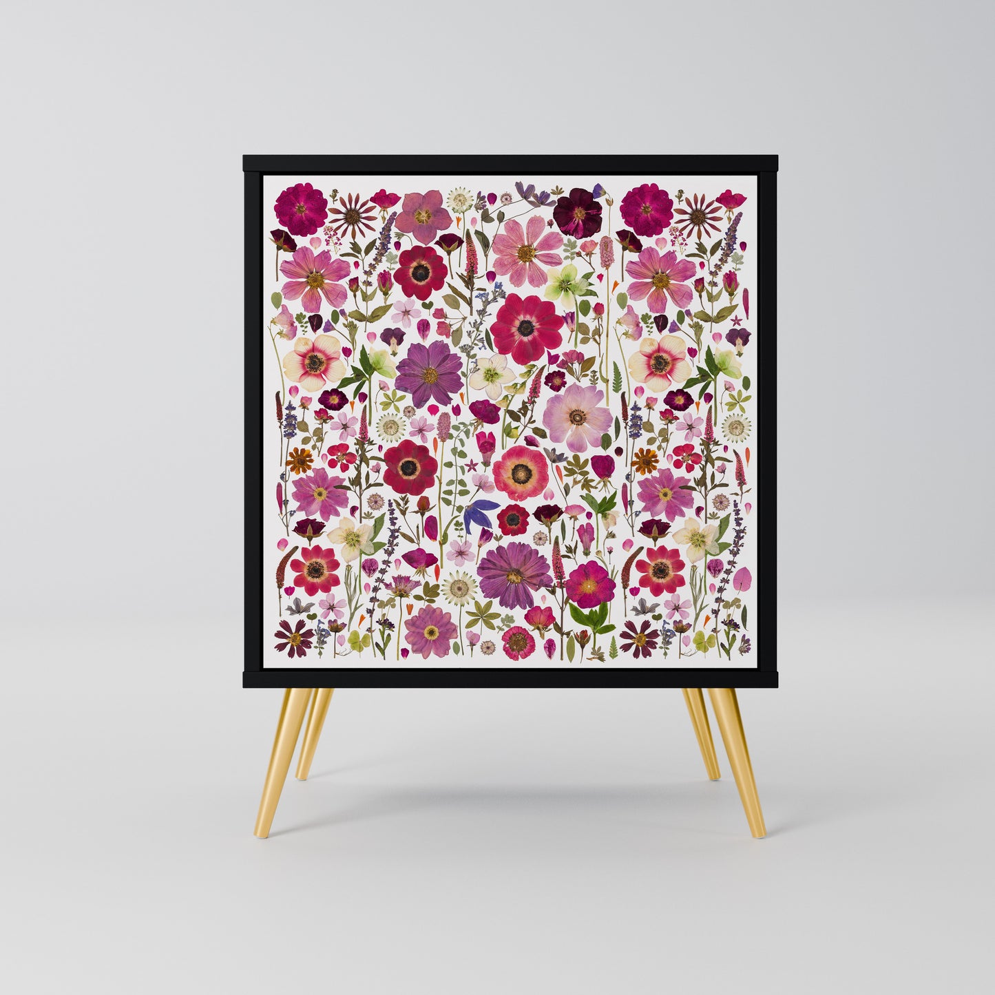 PETAL GARDEN 1-Door Sideboard in Black Finish
