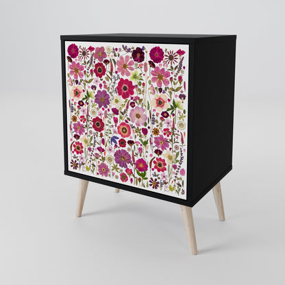 PETAL GARDEN 1-Door Sideboard in Black Finish