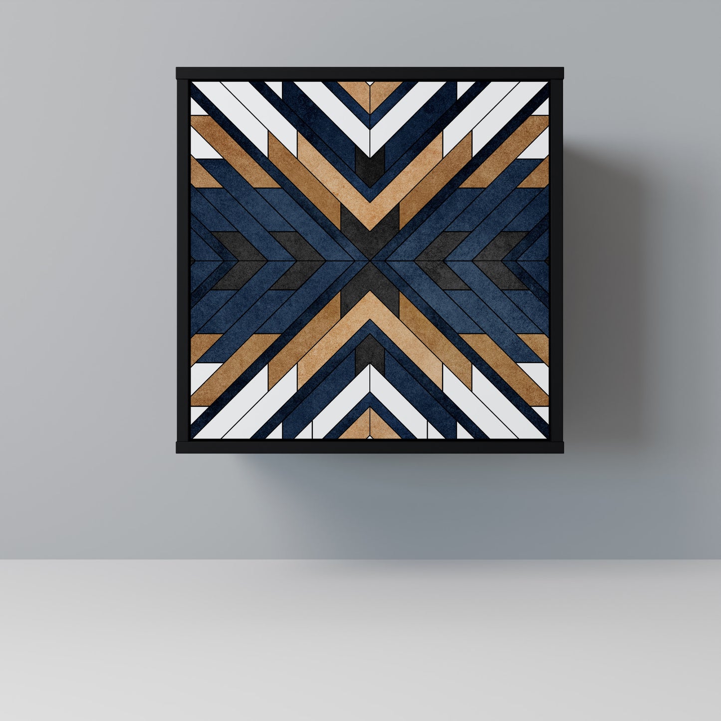 Credenza ARTFUL GEOMETRY a 1 anta con finitura nera