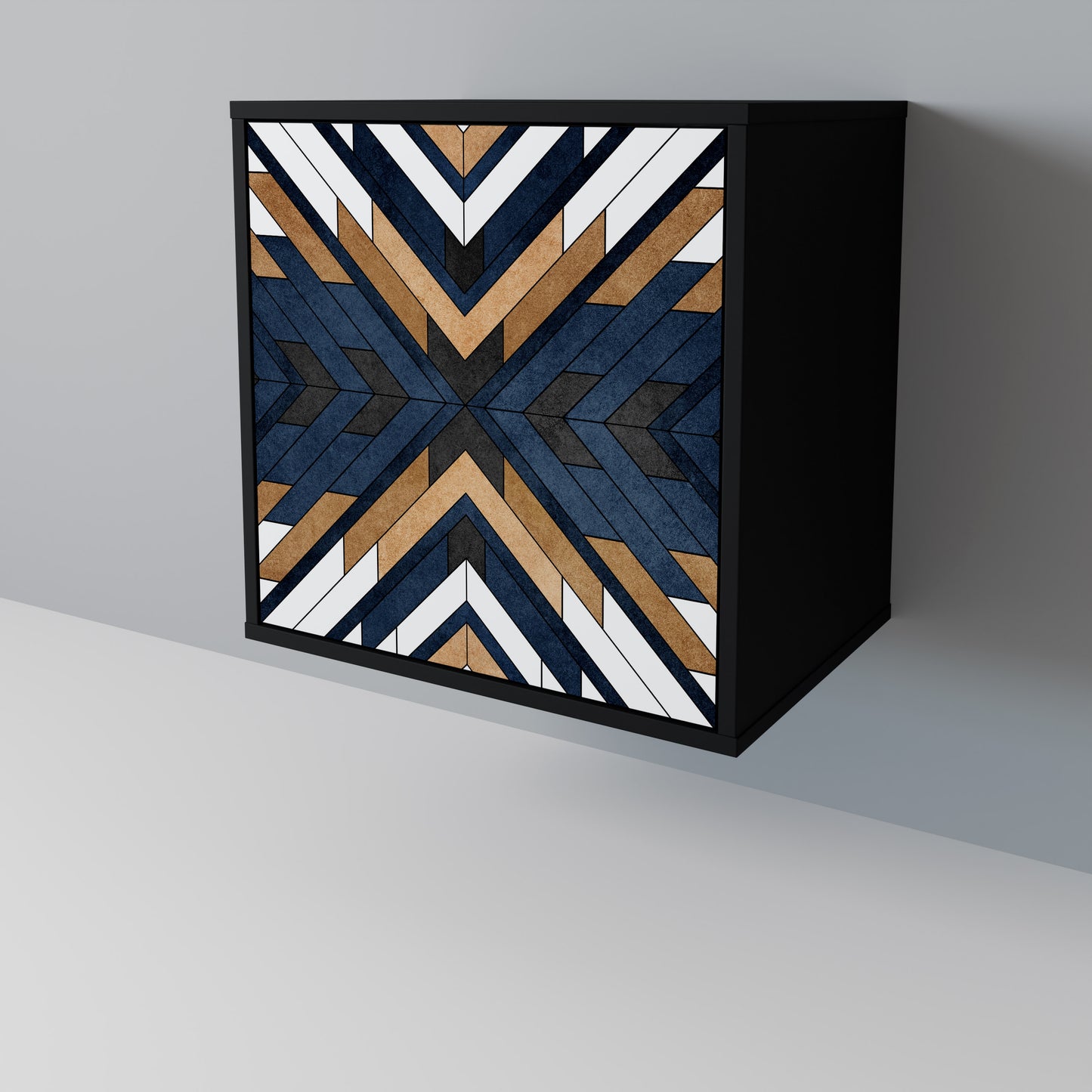 Credenza ARTFUL GEOMETRY a 1 anta con finitura nera