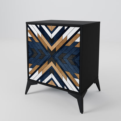Credenza ARTFUL GEOMETRY a 1 anta con finitura nera