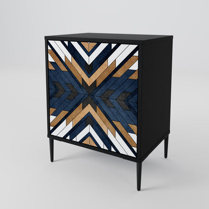 Credenza ARTFUL GEOMETRY a 1 anta con finitura nera