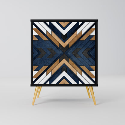 Credenza ARTFUL GEOMETRY a 1 anta con finitura nera