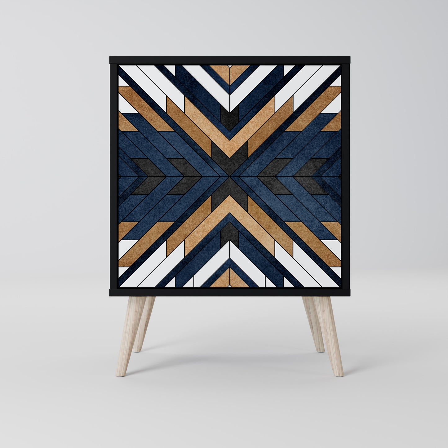 Credenza ARTFUL GEOMETRY a 1 anta con finitura nera