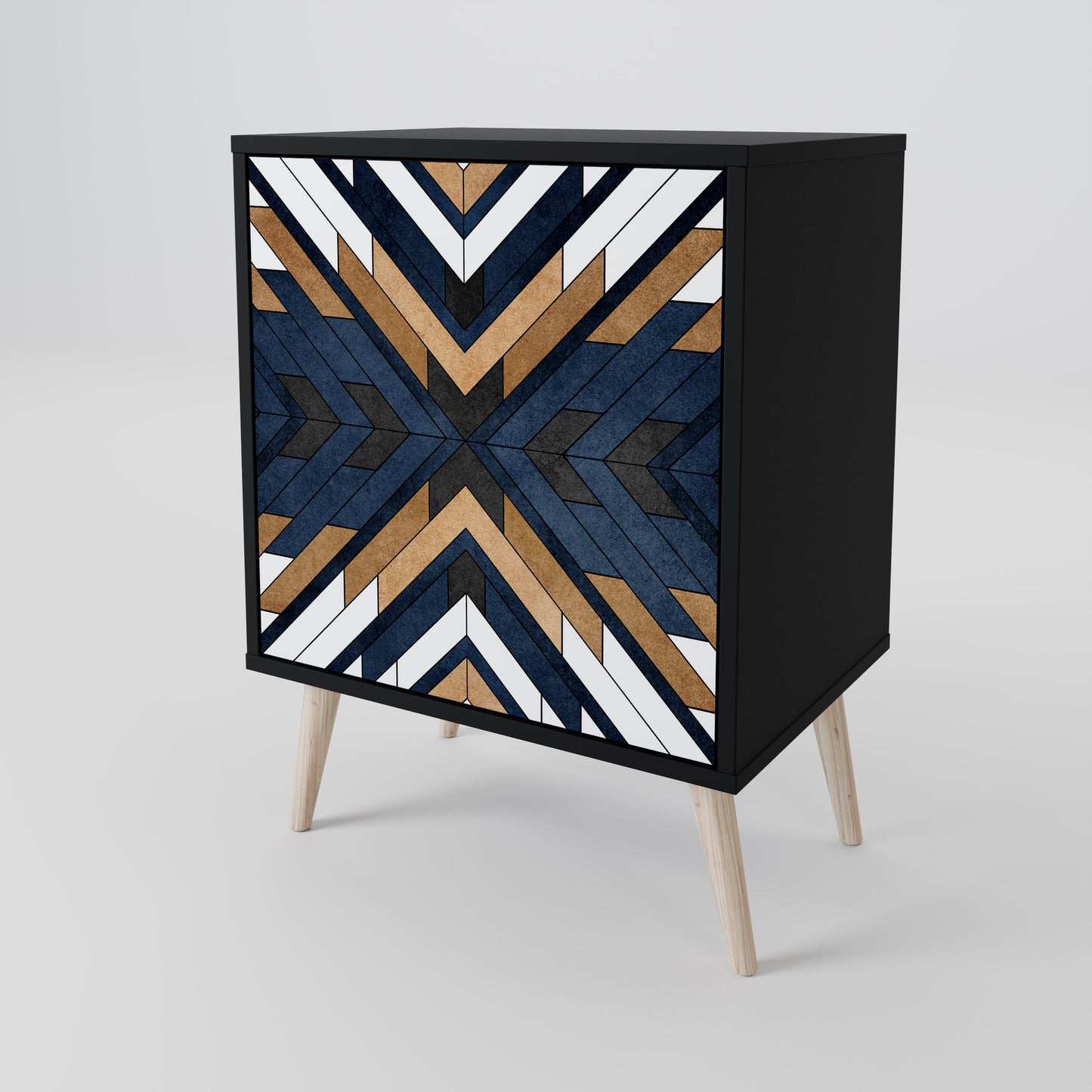Credenza ARTFUL GEOMETRY a 1 anta con finitura nera