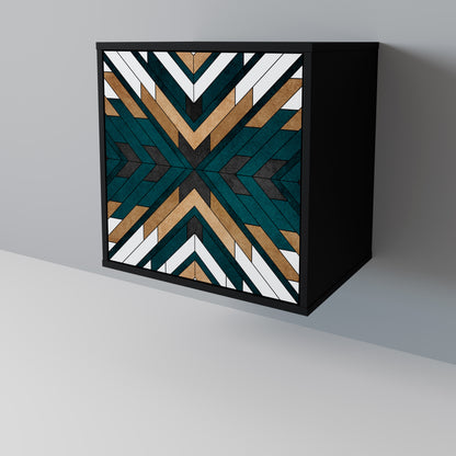 Credenza ARTISTIC GEOMETRY a 1 anta con finitura nera