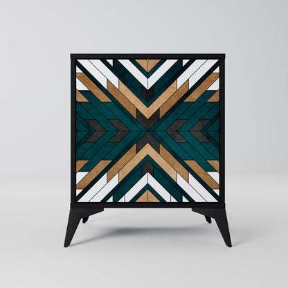 Credenza ARTISTIC GEOMETRY a 1 anta con finitura nera