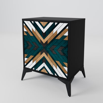 Credenza ARTISTIC GEOMETRY a 1 anta con finitura nera