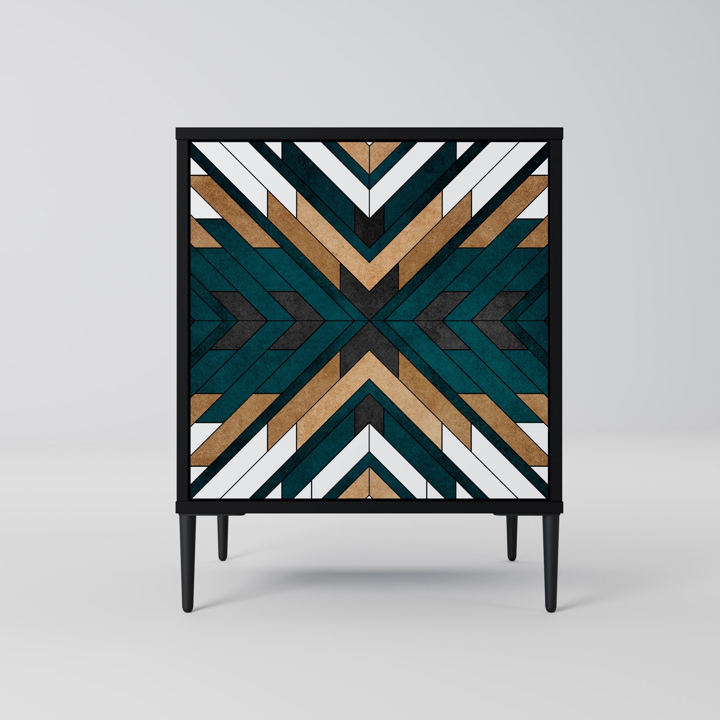 Credenza ARTISTIC GEOMETRY a 1 anta con finitura nera