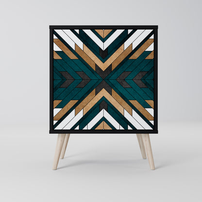 Credenza ARTISTIC GEOMETRY a 1 anta con finitura nera