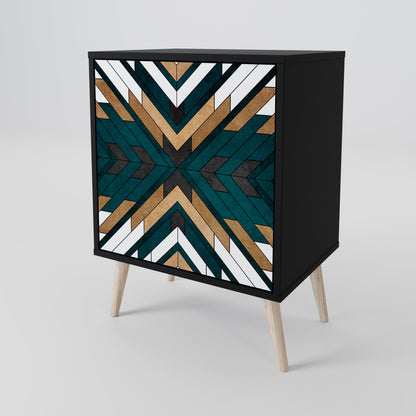 Credenza ARTISTIC GEOMETRY a 1 anta con finitura nera