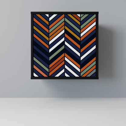 Credenza VIBRANT PATCHWORK a 1 anta con finitura nera