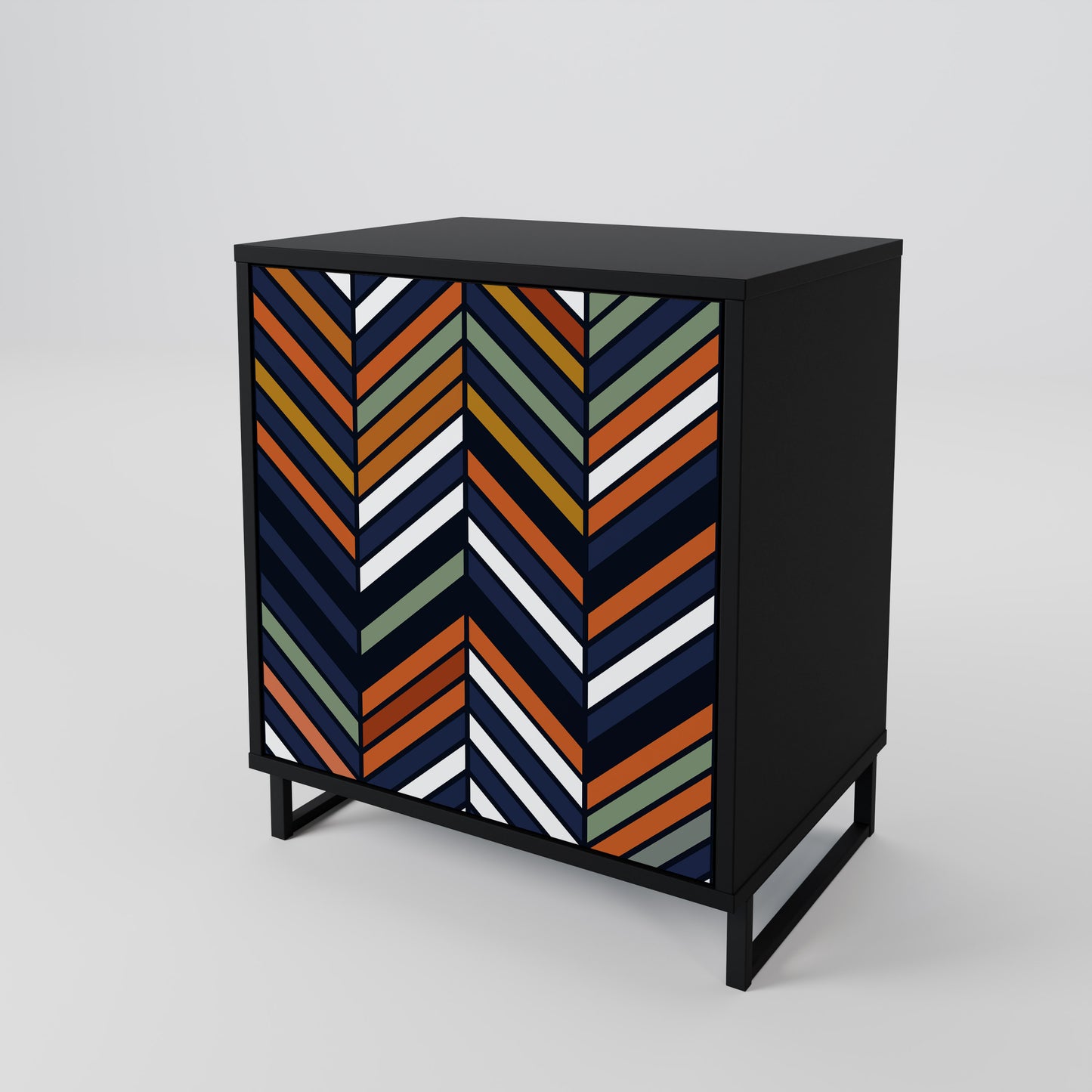 Credenza VIBRANT PATCHWORK a 1 anta con finitura nera
