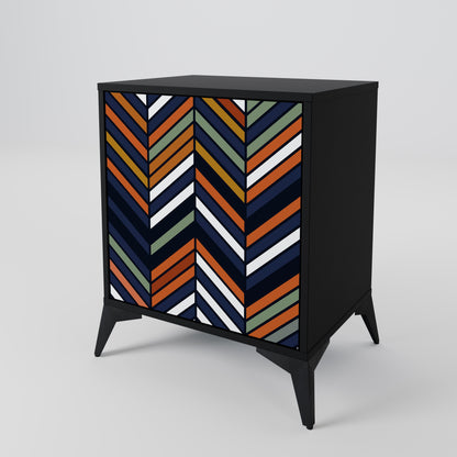 Credenza VIBRANT PATCHWORK a 1 anta con finitura nera