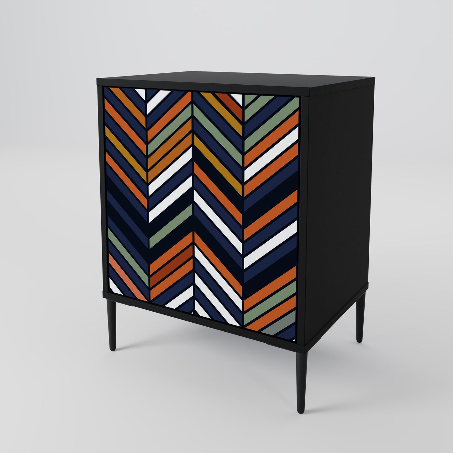 Credenza VIBRANT PATCHWORK a 1 anta con finitura nera