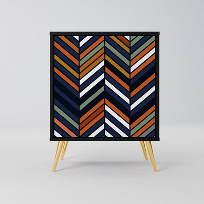 Credenza VIBRANT PATCHWORK a 1 anta con finitura nera