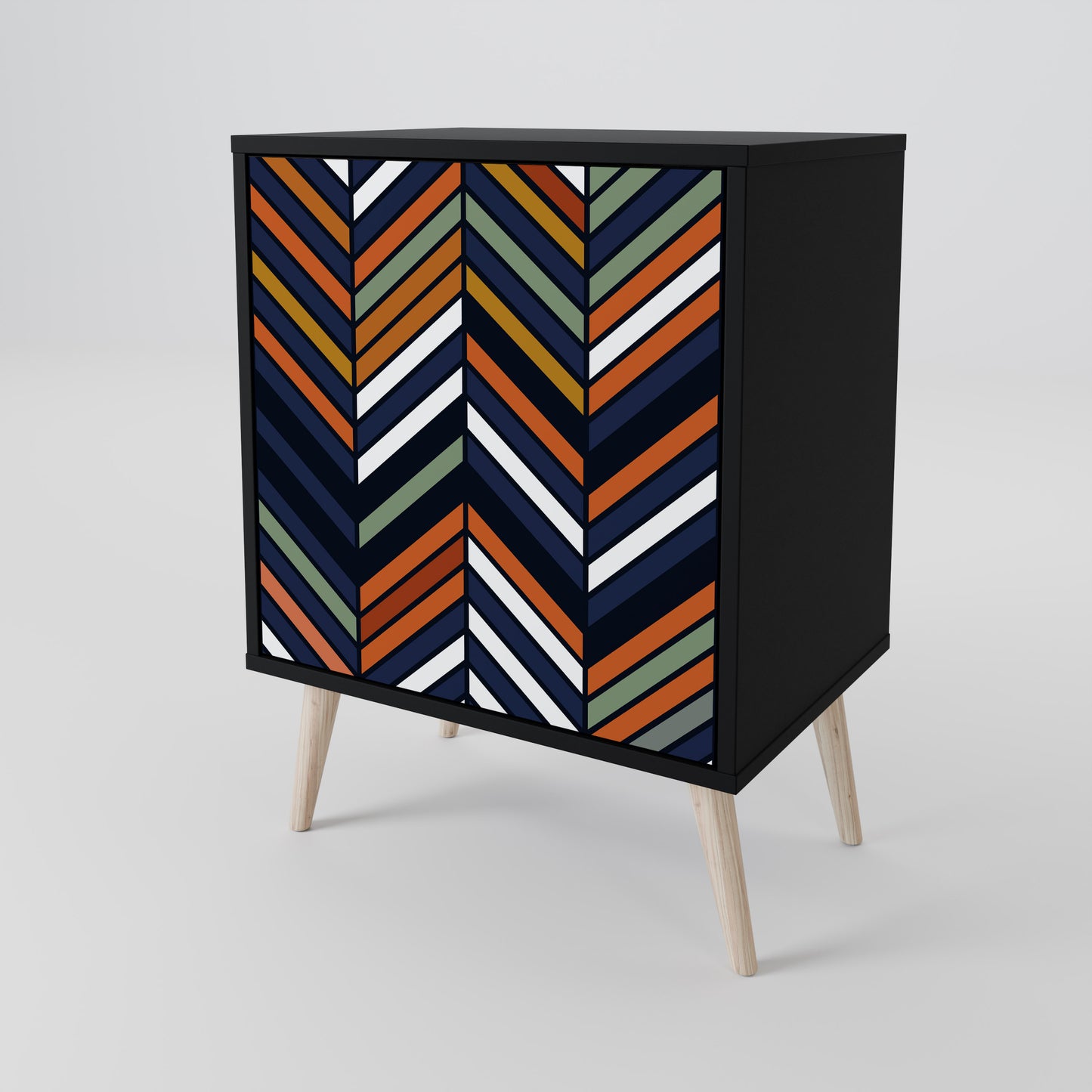 Credenza VIBRANT PATCHWORK a 1 anta con finitura nera