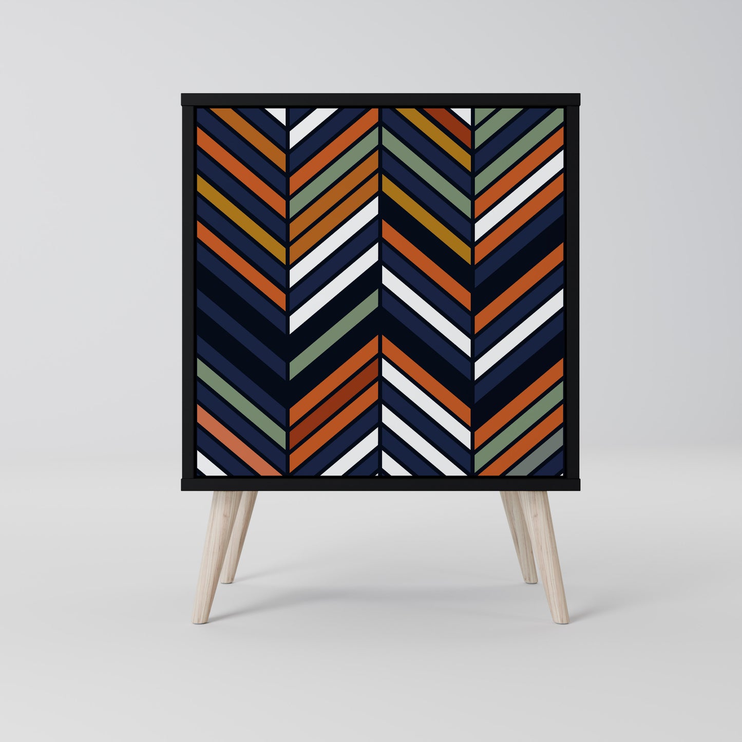 VIBRANT PATCHWORK 1-Door Sideboard in Black Finish