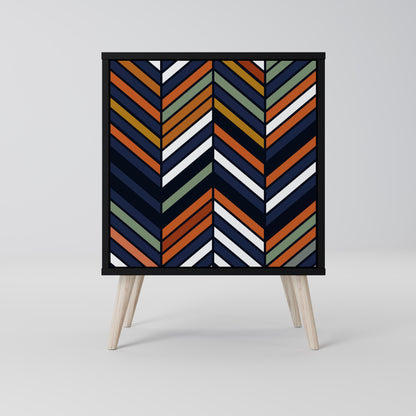 Credenza VIBRANT PATCHWORK a 1 anta con finitura nera