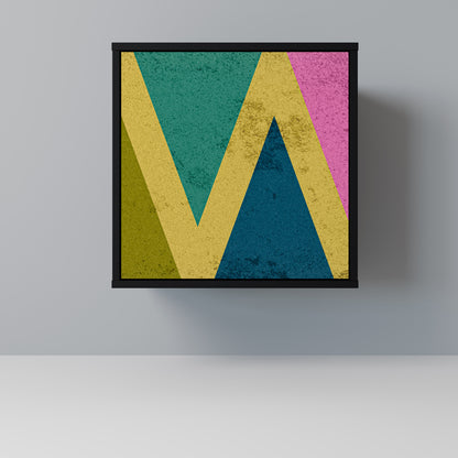 Credenza a 1 anta COLORFUL TRIANGLES con finitura nera