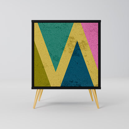 Credenza a 1 anta COLORFUL TRIANGLES con finitura nera