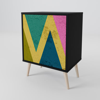 Credenza a 1 anta COLORFUL TRIANGLES con finitura nera