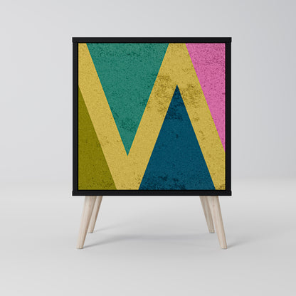 Credenza a 1 anta COLORFUL TRIANGLES con finitura nera