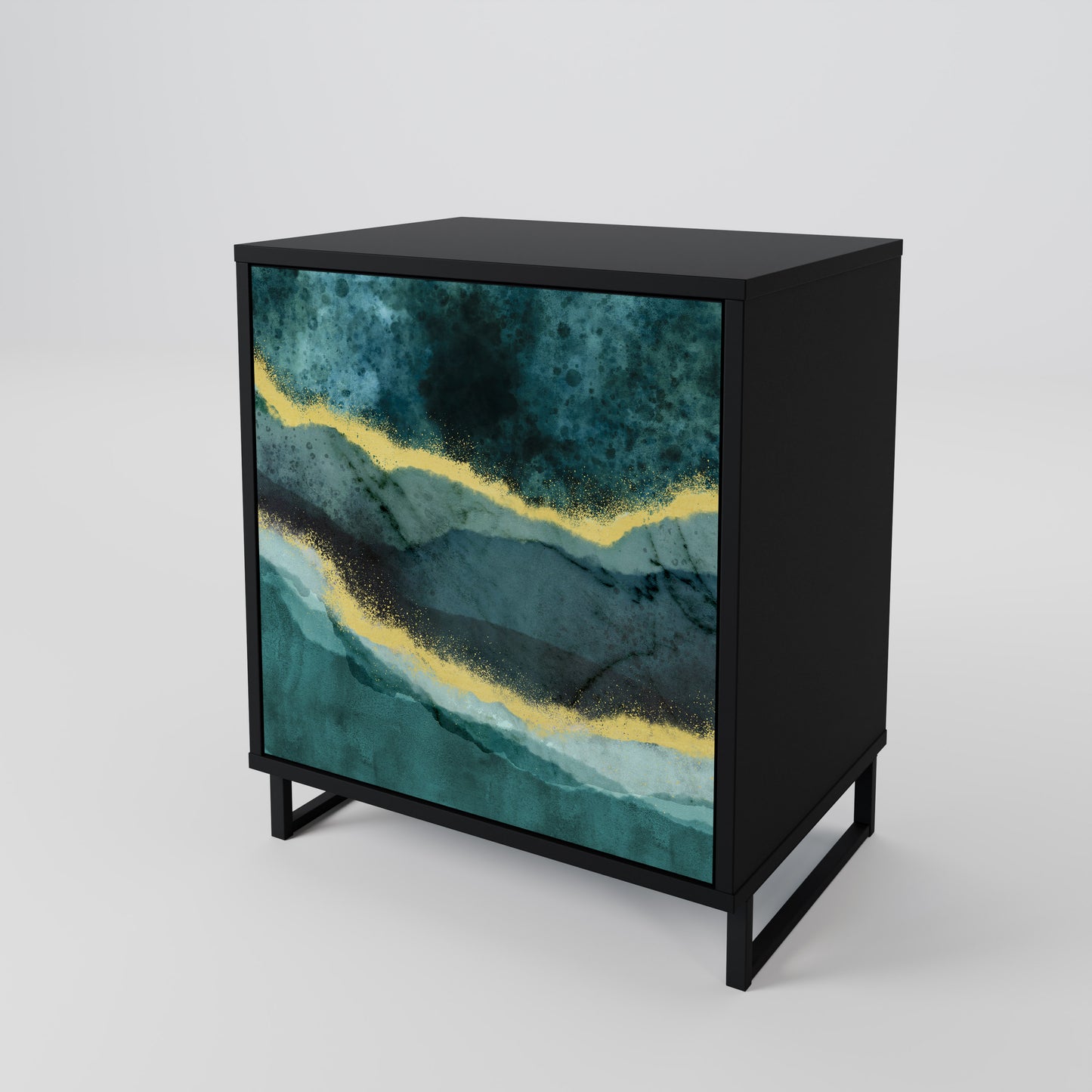 Credenza GOLDRUSH ODYSSEY a 1 anta con finitura nera