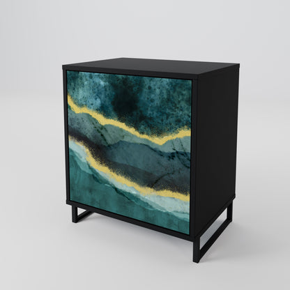 Credenza GOLDRUSH ODYSSEY a 1 anta con finitura nera