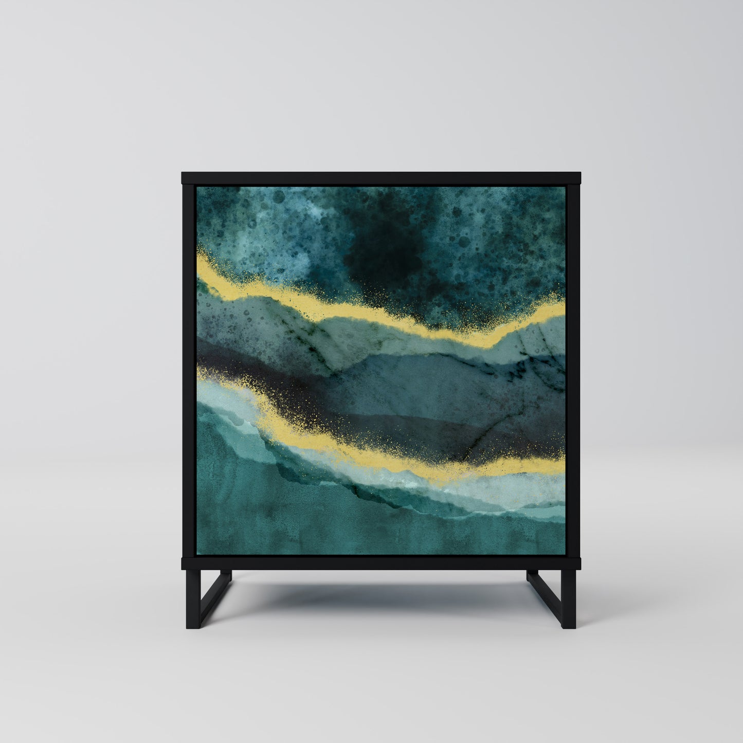 Credenza GOLDRUSH ODYSSEY a 1 anta con finitura nera