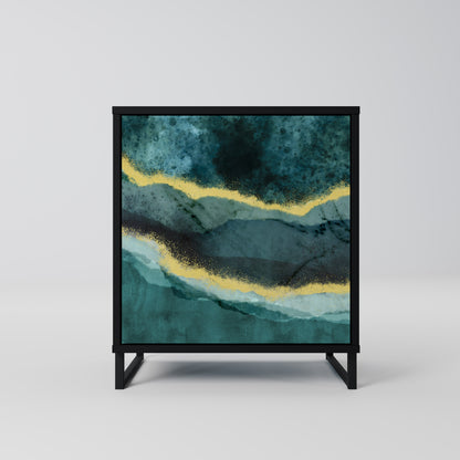 Credenza GOLDRUSH ODYSSEY a 1 anta con finitura nera