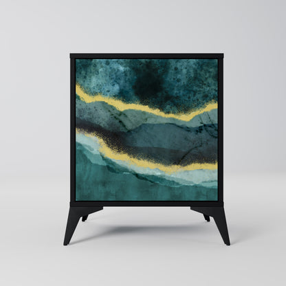 Credenza GOLDRUSH ODYSSEY a 1 anta con finitura nera