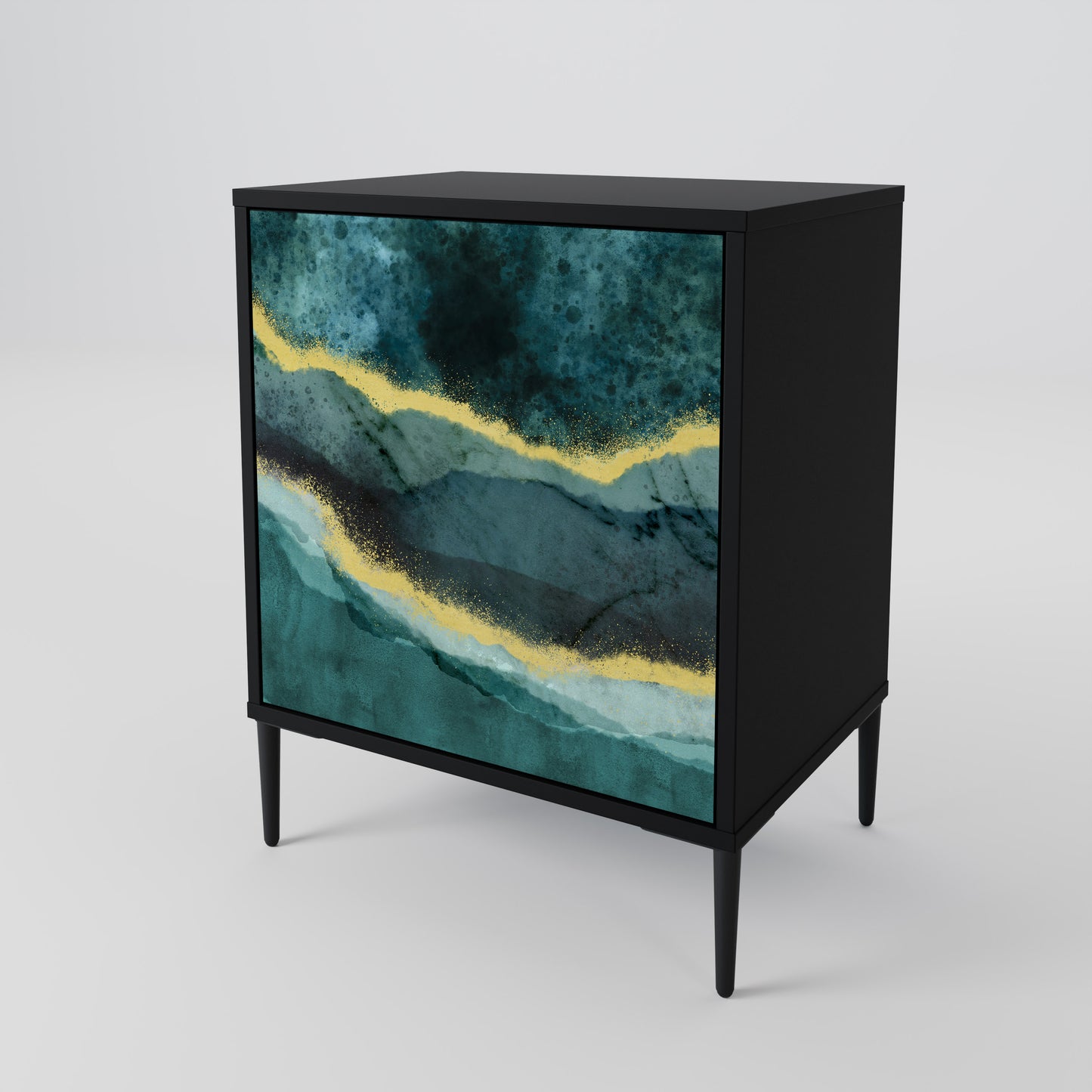 Credenza GOLDRUSH ODYSSEY a 1 anta con finitura nera