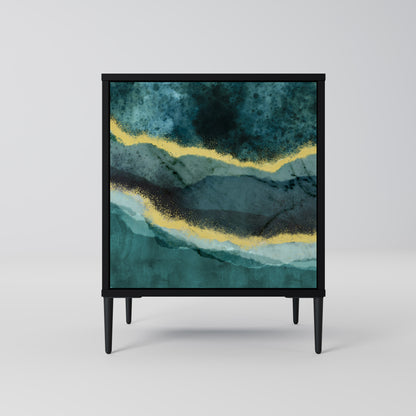 Credenza GOLDRUSH ODYSSEY a 1 anta con finitura nera