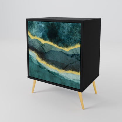 Credenza GOLDRUSH ODYSSEY a 1 anta con finitura nera