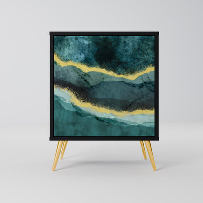 Credenza GOLDRUSH ODYSSEY a 1 anta con finitura nera