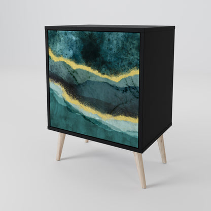 GOLDRUSH ODYSSEY 1-Door Sideboard in Black Finish