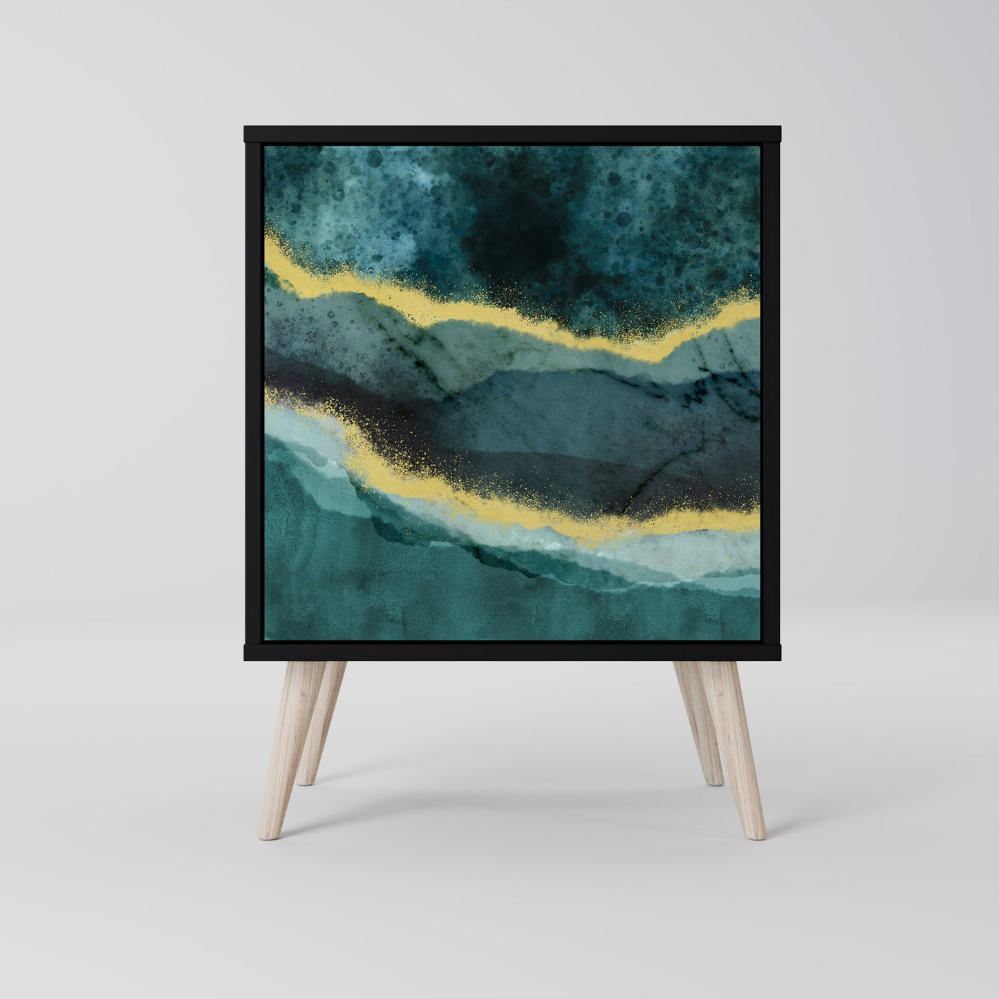 Credenza GOLDRUSH ODYSSEY a 1 anta con finitura nera