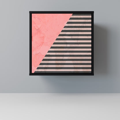 Credenza GLAMOROUS STRIPE a 1 anta con finitura nera