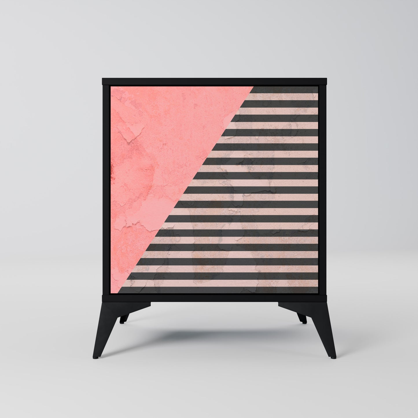 Credenza GLAMOROUS STRIPE a 1 anta con finitura nera